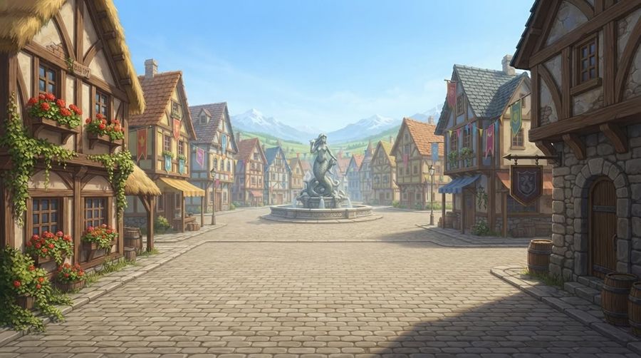石畳の町の風景
